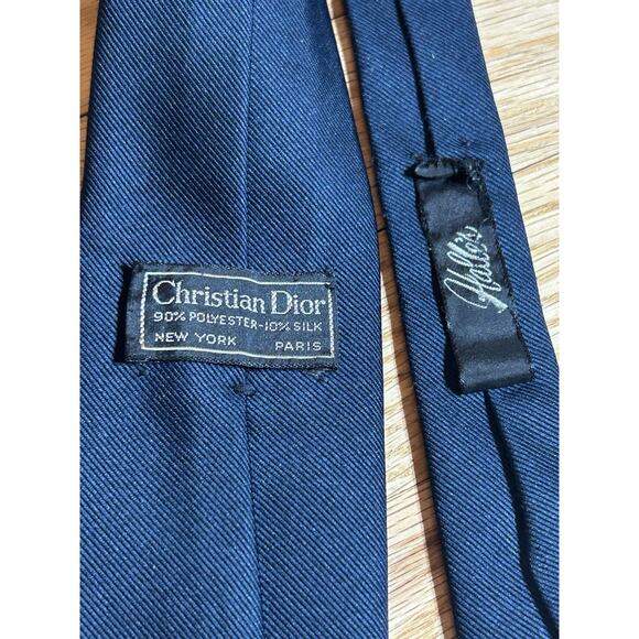 Christian Dior Dark Navy Blue Silk Blend Necktie - Picture 3 of 4